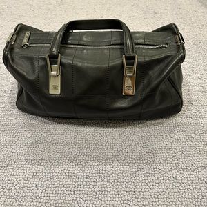 CHANEL Black Quilted Leather Satchel with Silver Hardware